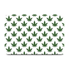 Weed At White, Ganja Leafs Pattern, 420 Hemp Regular Theme Plate Mats by Casemiro