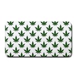 Weed at white, ganja leafs pattern, 420 hemp regular theme Medium Bar Mats 16 x8.5  Bar Mat