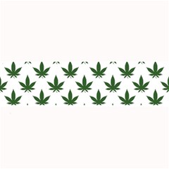 Weed At White, Ganja Leafs Pattern, 420 Hemp Regular Theme Large Bar Mats by Casemiro