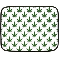 Weed At White, Ganja Leafs Pattern, 420 Hemp Regular Theme Fleece Blanket (mini) by Casemiro