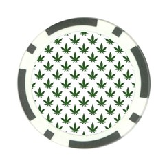 Weed At White, Ganja Leafs Pattern, 420 Hemp Regular Theme Poker Chip Card Guard (10 Pack) by Casemiro