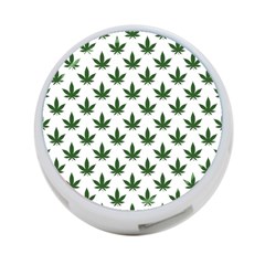 Weed At White, Ganja Leafs Pattern, 420 Hemp Regular Theme 4-port Usb Hub (two Sides) by Casemiro