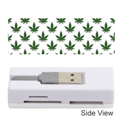 Weed At White, Ganja Leafs Pattern, 420 Hemp Regular Theme Memory Card Reader (stick) by Casemiro