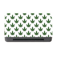 Weed At White, Ganja Leafs Pattern, 420 Hemp Regular Theme Memory Card Reader With Cf by Casemiro