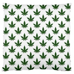 Weed At White, Ganja Leafs Pattern, 420 Hemp Regular Theme Large Cushion Case (one Side) by Casemiro