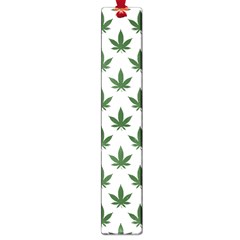 Weed At White, Ganja Leafs Pattern, 420 Hemp Regular Theme Large Book Marks by Casemiro