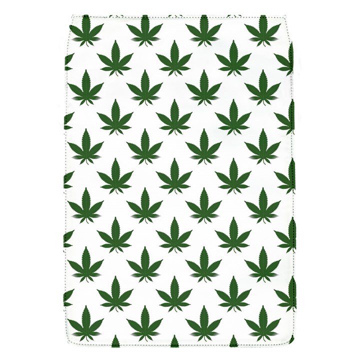 Weed at white, ganja leafs pattern, 420 hemp regular theme Removable Flap Cover (S)