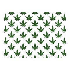 Weed At White, Ganja Leafs Pattern, 420 Hemp Regular Theme Double Sided Flano Blanket (mini)  by Casemiro