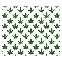 Weed At White, Ganja Leafs Pattern, 420 Hemp Regular Theme Double Sided Flano Blanket (small)  by Casemiro