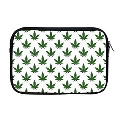 Weed At White, Ganja Leafs Pattern, 420 Hemp Regular Theme Apple Macbook Pro 17  Zipper Case by Casemiro