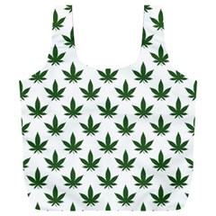 Weed At White, Ganja Leafs Pattern, 420 Hemp Regular Theme Full Print Recycle Bag (xxl) by Casemiro