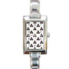 Happy Poo Pattern, Funny Emoji, Emoticon Theme, Vector Rectangle Italian Charm Watch by Casemiro