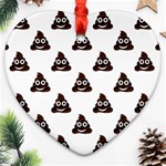 Happy poo pattern, funny emoji, emoticon theme, vector Ornament (Heart) Front