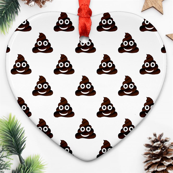 Happy poo pattern, funny emoji, emoticon theme, vector Ornament (Heart)