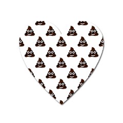 Happy Poo Pattern, Funny Emoji, Emoticon Theme, Vector Heart Magnet by Casemiro