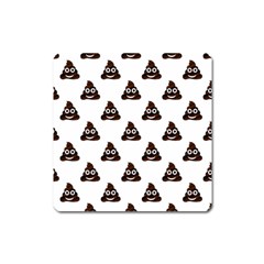 Happy Poo Pattern, Funny Emoji, Emoticon Theme, Vector Square Magnet by Casemiro