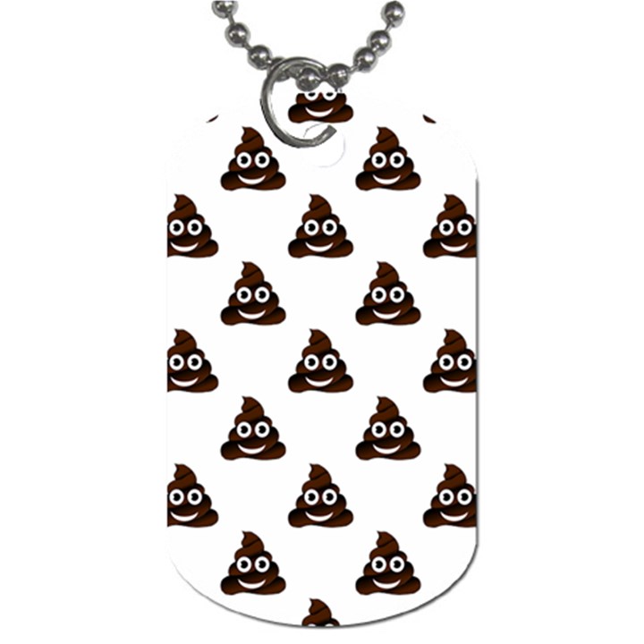 Happy poo pattern, funny emoji, emoticon theme, vector Dog Tag (One Side)