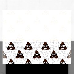 Happy Poo Pattern, Funny Emoji, Emoticon Theme, Vector Rectangular Jigsaw Puzzl by Casemiro