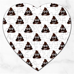 Happy Poo Pattern, Funny Emoji, Emoticon Theme, Vector Jigsaw Puzzle (heart) by Casemiro