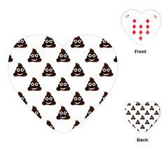 Happy Poo Pattern, Funny Emoji, Emoticon Theme, Vector Playing Cards Single Design (heart) by Casemiro