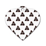 Happy poo pattern, funny emoji, emoticon theme, vector Dog Tag Heart (One Side) Front