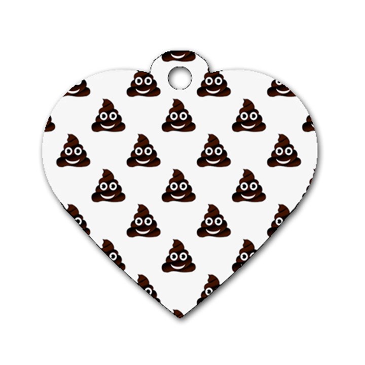 Happy poo pattern, funny emoji, emoticon theme, vector Dog Tag Heart (One Side)