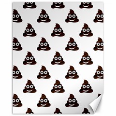 Happy Poo Pattern, Funny Emoji, Emoticon Theme, Vector Canvas 11  X 14  by Casemiro