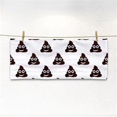 Happy Poo Pattern, Funny Emoji, Emoticon Theme, Vector Hand Towel by Casemiro