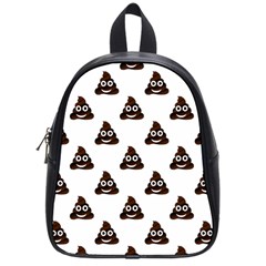 Happy Poo Pattern, Funny Emoji, Emoticon Theme, Vector School Bag (small) by Casemiro