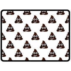 Happy Poo Pattern, Funny Emoji, Emoticon Theme, Vector Fleece Blanket (large)  by Casemiro