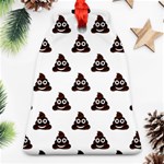 Happy poo pattern, funny emoji, emoticon theme, vector Ornament (Bell) Front