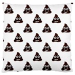 Happy poo pattern, funny emoji, emoticon theme, vector Large Cushion Case (One Side) Front