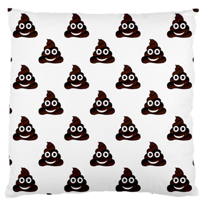 Happy poo pattern, funny emoji, emoticon theme, vector Large Cushion Case (One Side)