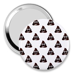 Happy Poo Pattern, Funny Emoji, Emoticon Theme, Vector 3  Handbag Mirrors by Casemiro