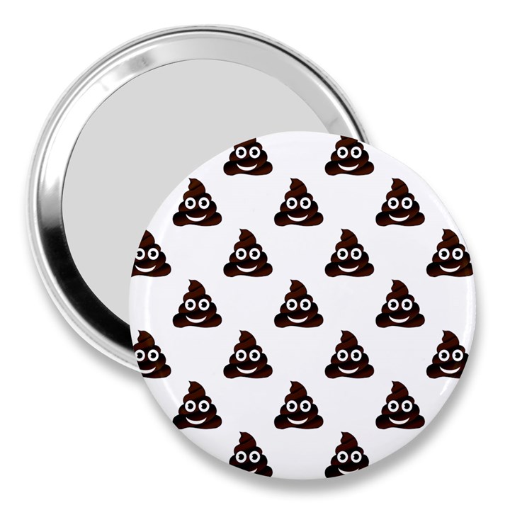 Happy poo pattern, funny emoji, emoticon theme, vector 3  Handbag Mirrors