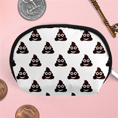 Happy Poo Pattern, Funny Emoji, Emoticon Theme, Vector Accessory Pouch (medium) by Casemiro