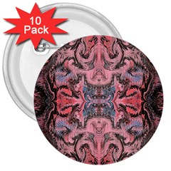 Pink Arabesque Iv 3  Buttons (10 Pack)  by kaleidomarblingart