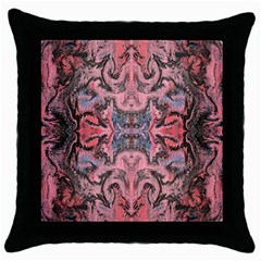 Pink Arabesque Iv Throw Pillow Case (black) by kaleidomarblingart