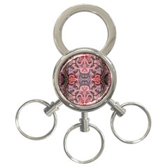 Pink Arabesque Iv 3-ring Key Chain by kaleidomarblingart