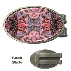 Pink Arabesque Iv Money Clips (oval)  by kaleidomarblingart