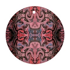 Pink Arabesque Iv Round Ornament (two Sides) by kaleidomarblingart