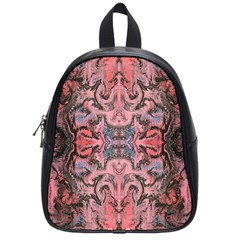 Pink Arabesque Iv School Bag (small) by kaleidomarblingart