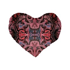 Pink Arabesque Iv Standard 16  Premium Heart Shape Cushions by kaleidomarblingart