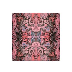 Pink Arabesque Iv Satin Bandana Scarf by kaleidomarblingart