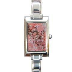 Pink swirls Rectangle Italian Charm Watch