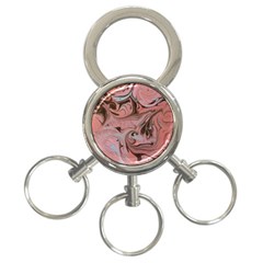 Pink swirls 3-Ring Key Chain