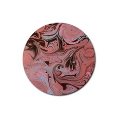 Pink swirls Rubber Coaster (Round) 