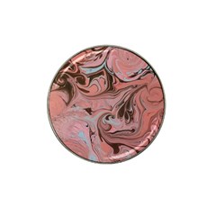 Pink Swirls Hat Clip Ball Marker by kaleidomarblingart