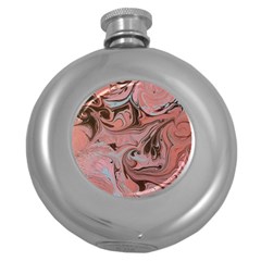 Pink swirls Round Hip Flask (5 oz)