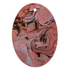 Pink Swirls Oval Ornament (two Sides) by kaleidomarblingart